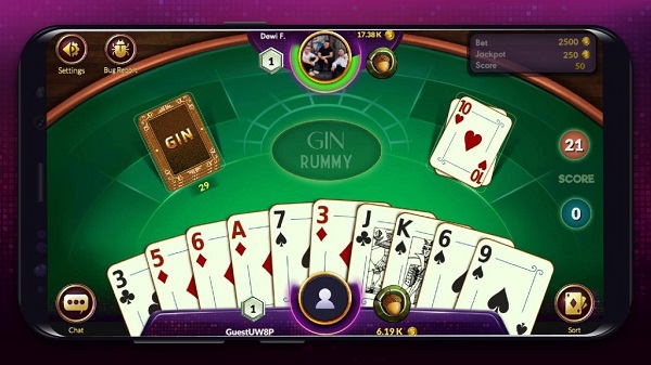 gin rummy 3 players