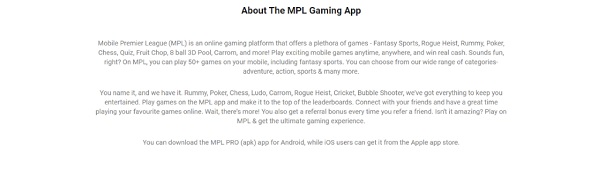 MPL Mobile App