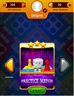 Practice match on Ludo King